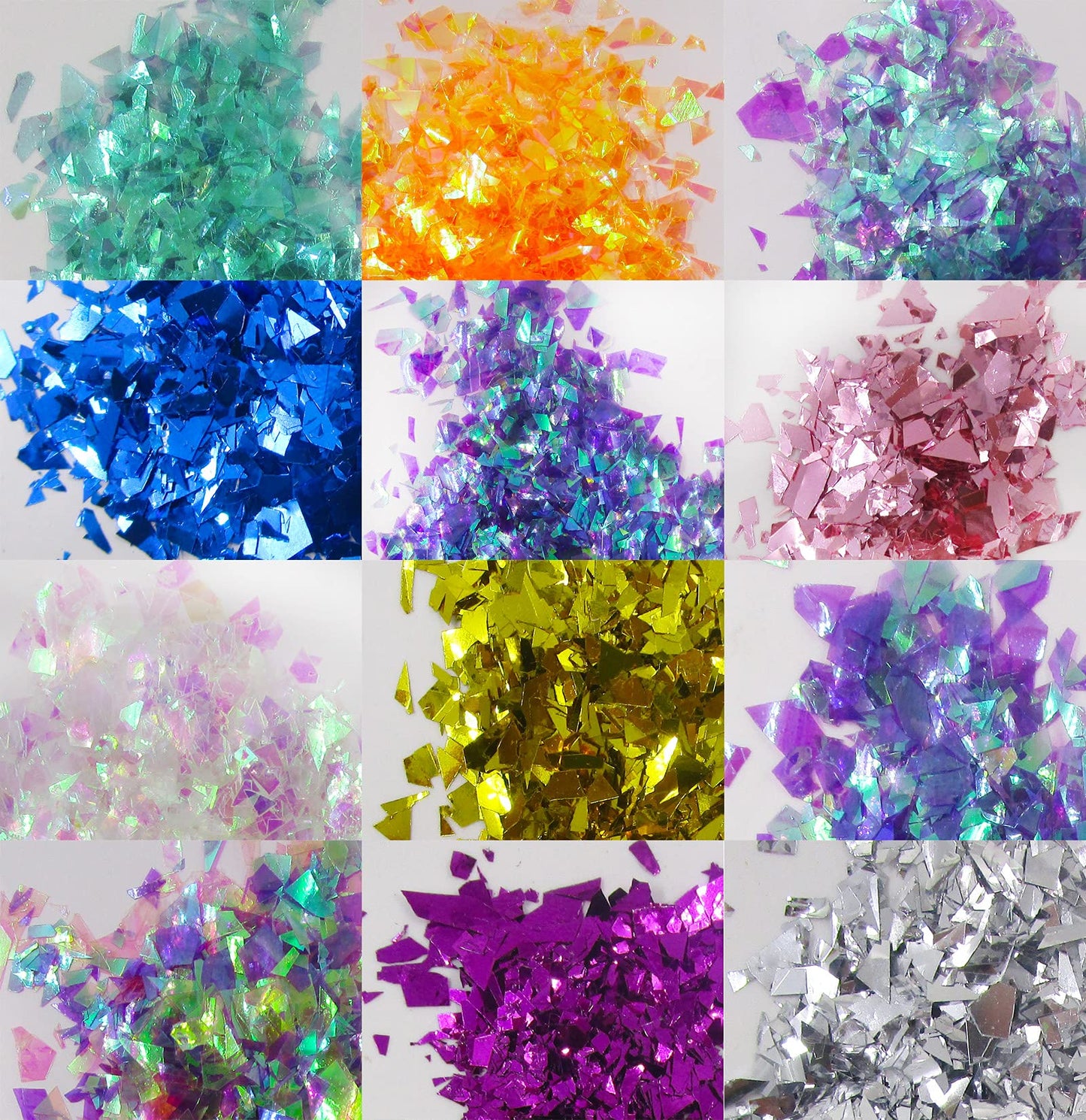 12 Colors Iridescent Chunky Glitter Flakes Kit Irregular Resin Epoxy Art Craft Paint Glitters Sparkles Accessories Festival Cosmetic Body Glitter Nail
