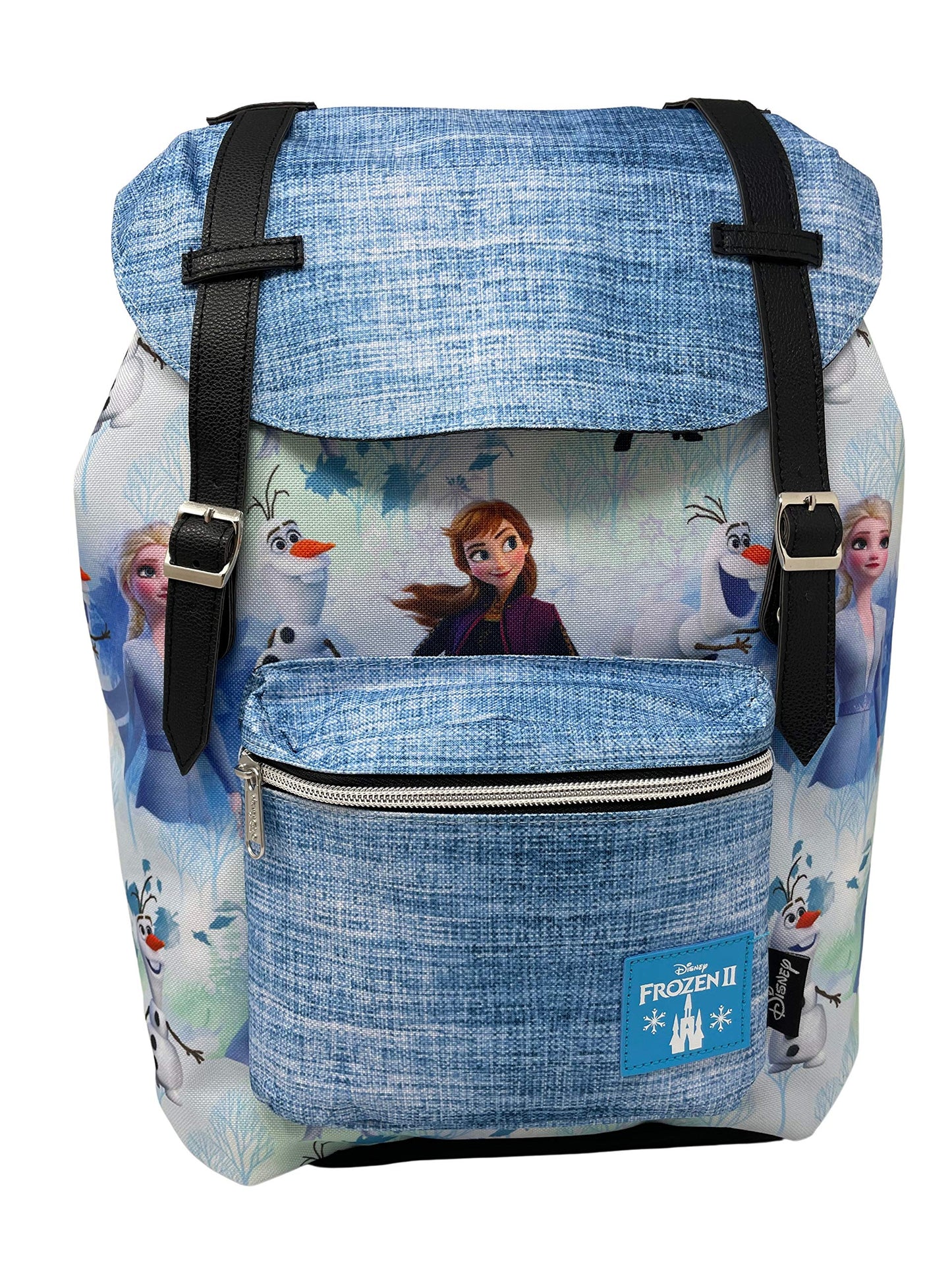 Limited KBNL Frozen 2 Allover Pattern Preppy Vintage Style 16 School Backpack Blue, Large, 20760