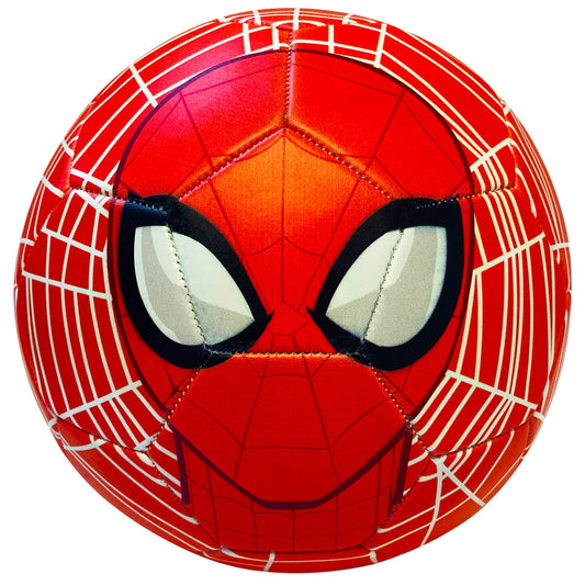 Marvel Spider-Man Soccer Ball, Mask and Webs Design Youth Kids Futbol, Multi, Size 5, Red Combo