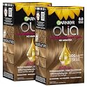 Garnier Olia Hair Color, Ammonia-Free Permanent Hair Dye, Oil-Powered Formula for 100% Gray Coverage and 3x Shinier Hair, Vegan & Cruelty Free, 8.0