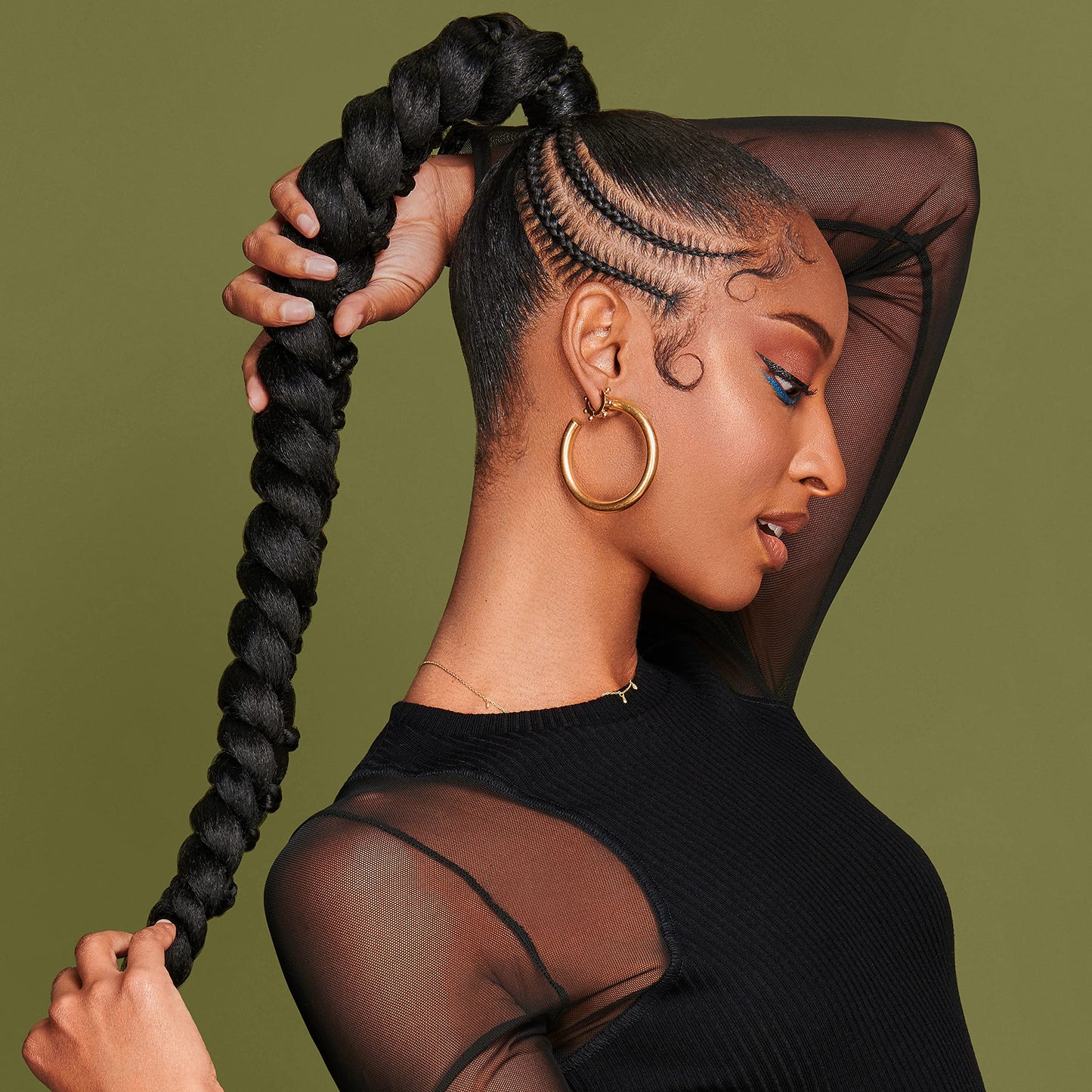African Pride Olive Miracle Non-Flaking Foam Setting Hair Mousse, Long-Lasting Frizz & Shine Control for Curls, Braids, Weaves, Wigs, Waves & Wraps