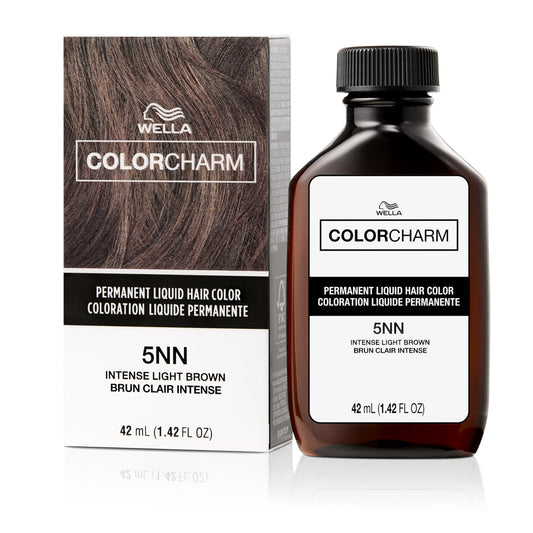 COLORCHARM Permanent Liquid Hair Color | 5NN Intense Light Brown | Up to 100% Gray Coverage | 1.42 Fl Oz