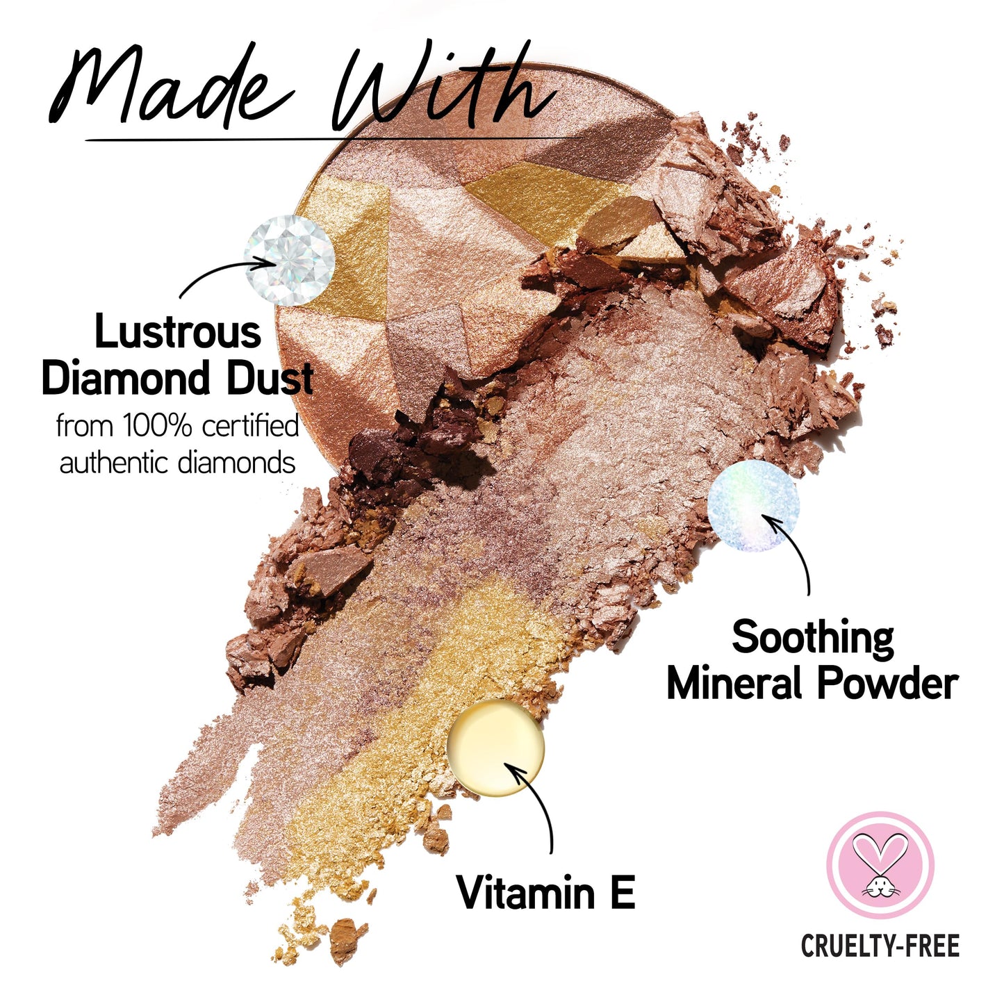 Physicians Formula Mineral Wear Diamond Dust, Vitamin E Mineral Weightless Powder and Serum Hybrid, Warm Radiant Finish, Vegan, Talc-Free