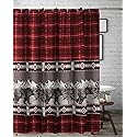 Greenland Home Timberline Bath Shower Curtain, Red, 72 x 72-inch