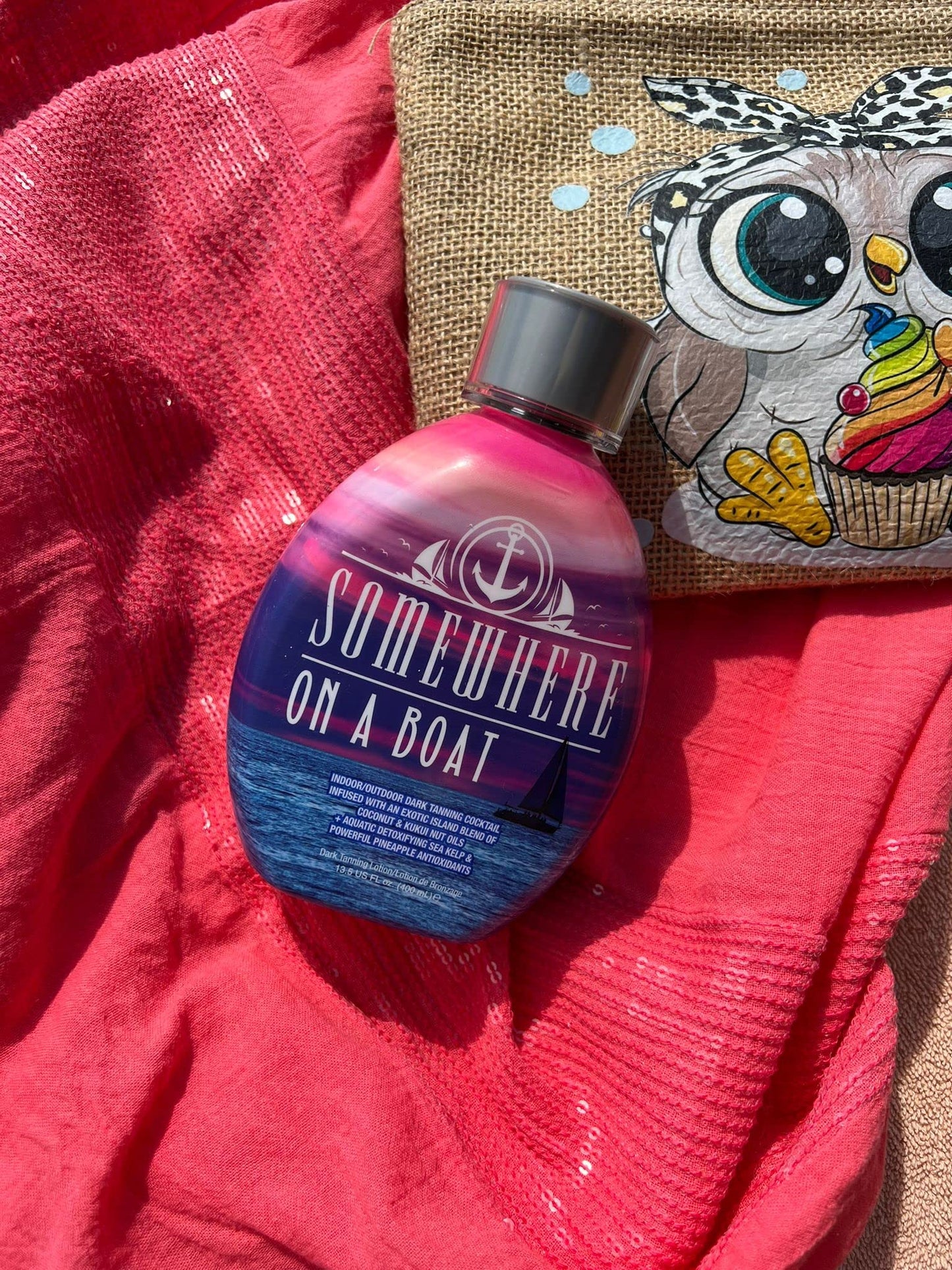 Somewhere On A Boat Tanning Lotion for Indoor Tanning Beds/Outdoor Sun Tan Dark Tanning Bed Lotion w/Coconut Oil, Pineapple & Shea Butter 13.5oz