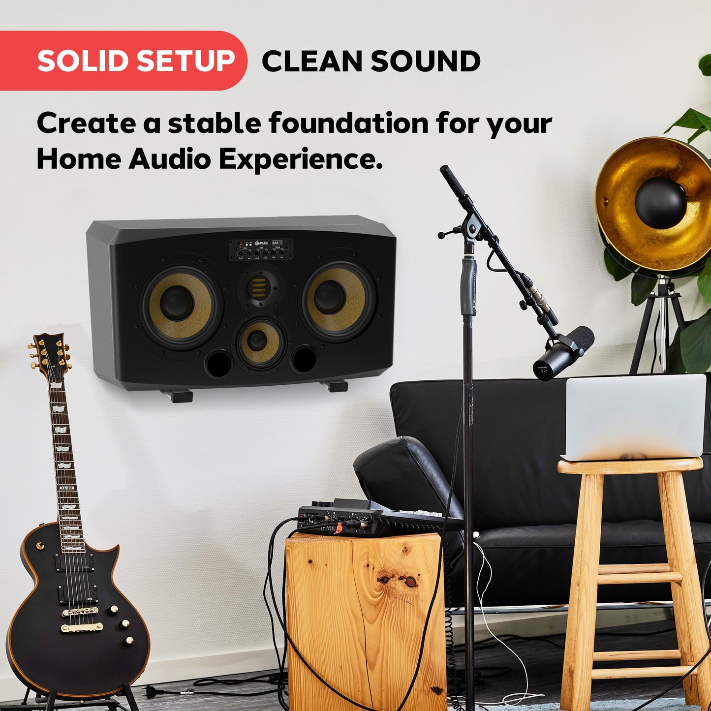 Pyle Adjustable Speaker Wall Mount Brackets - 2 Pack Extendable Steel Arms for Center Channel, Small or Large Speakers & Soundbars - 110 lbs…