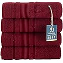 Qute Home 4-Piece Bath Towels Set, 100% Turkish Cotton Premium Quality Towels for Bathroom, Quick Dry Soft and Absorbent Turkish Towel, Set Includes…
