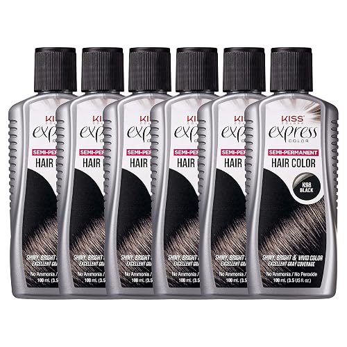 Kiss Express Color #K98 Semi- Permanent Black 3.5 Ounce (Pack of 6)