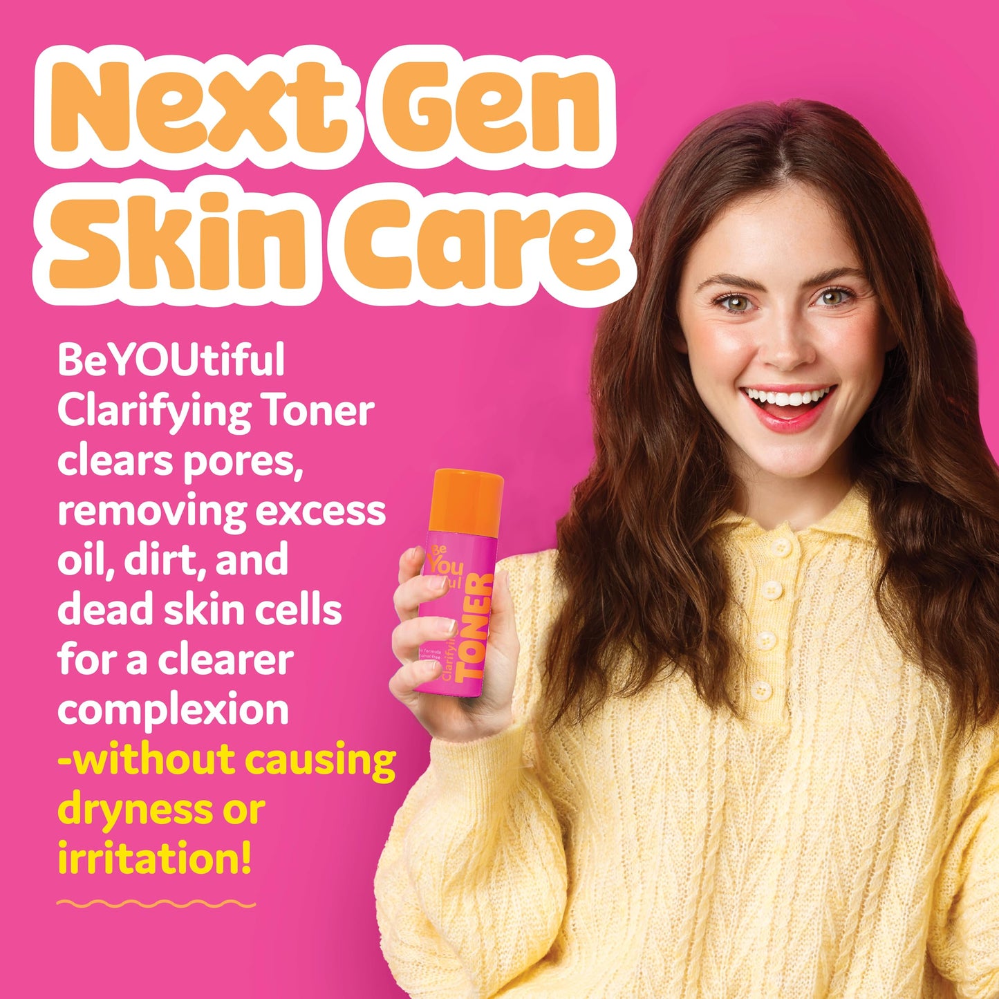 BeYouTiful Clarifying Face Toner, Preppy Skin Care for Balanced Skin, Gentle and Cleansing Facial Skincare for Teens, Tweens, and Kids, Girls and Boys