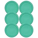 Pyrex 7202-PC 1-Cup Green Food Storage Replacement Lid (6 Pack) - Made in USA