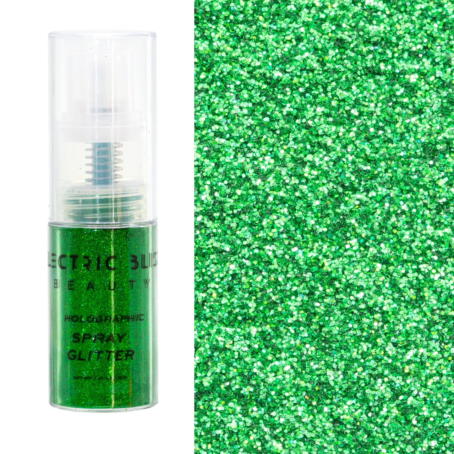 Green Holographic Glitter - 30g Loose Spray for Face, Hair, Eye and Body - Rave and Festival Accessories, Cosmetic Makeup for Women