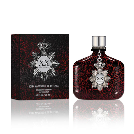 John Varvatos XX Intense Eau de Parfum Spray, Men’s Cologne, Woody Amber Scent with Notes of Red Ginger Flower Accord, Cedarwood & Tonka Bean, 4.2 fl.