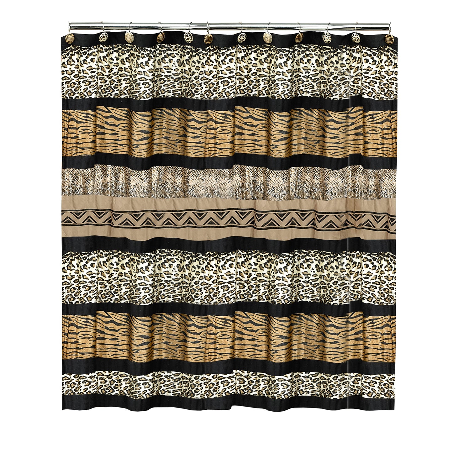 Popular Bath Shower Curtain, Jezella Collection, Animal Print