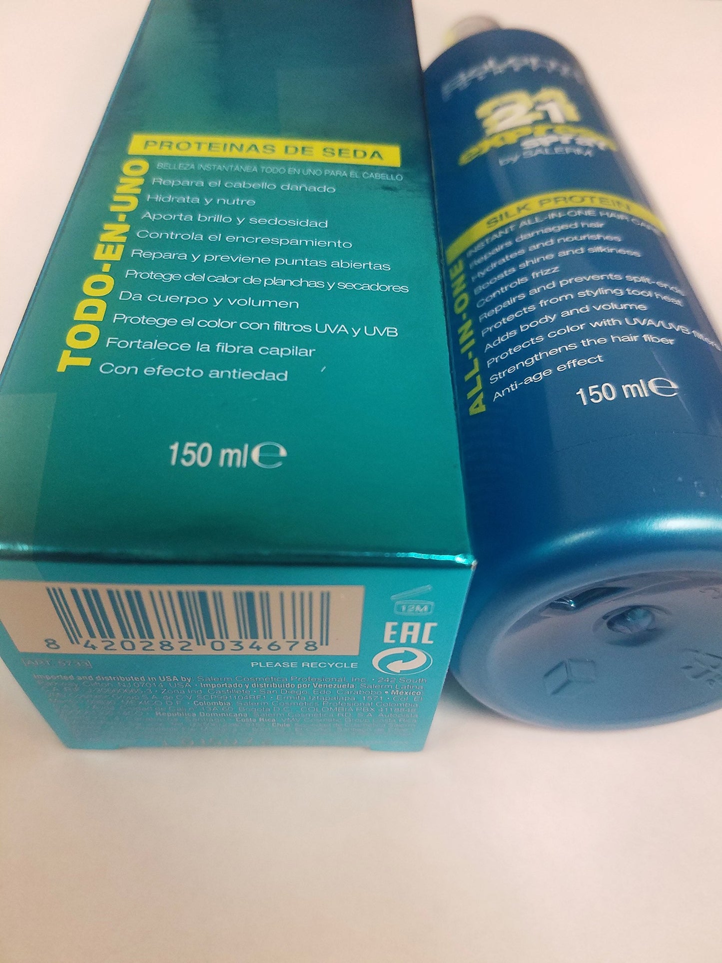 Salerm Cosmetics 21 Express Spray -All-in-one Silk Protein 150 Ml/5.04oz