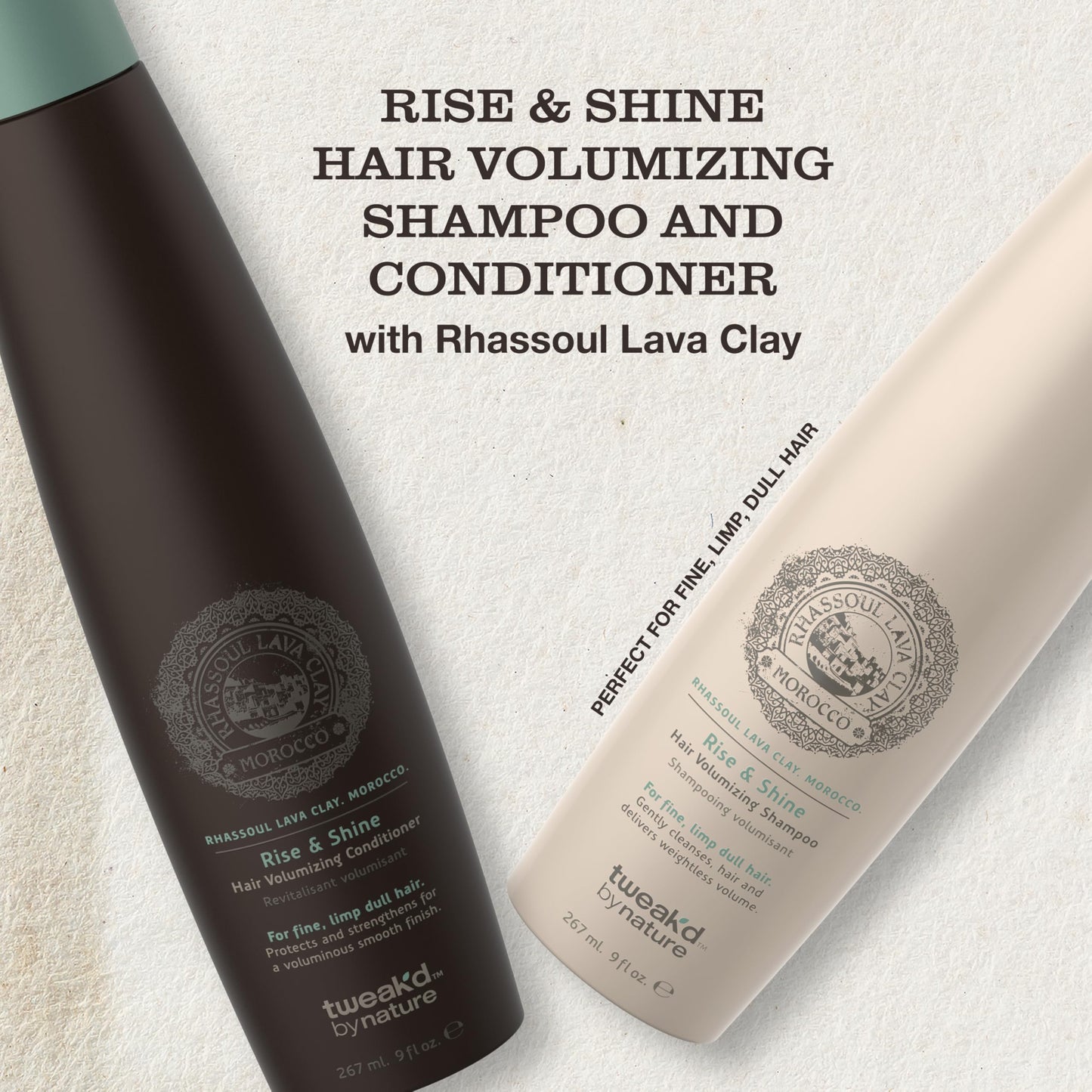 Tweak’d by Nature - Rise & Shine Volumizing Shampoo and Conditioner for Fine Hair, Volume Shampoo and Conditioner Set, Hydrating and Thickening