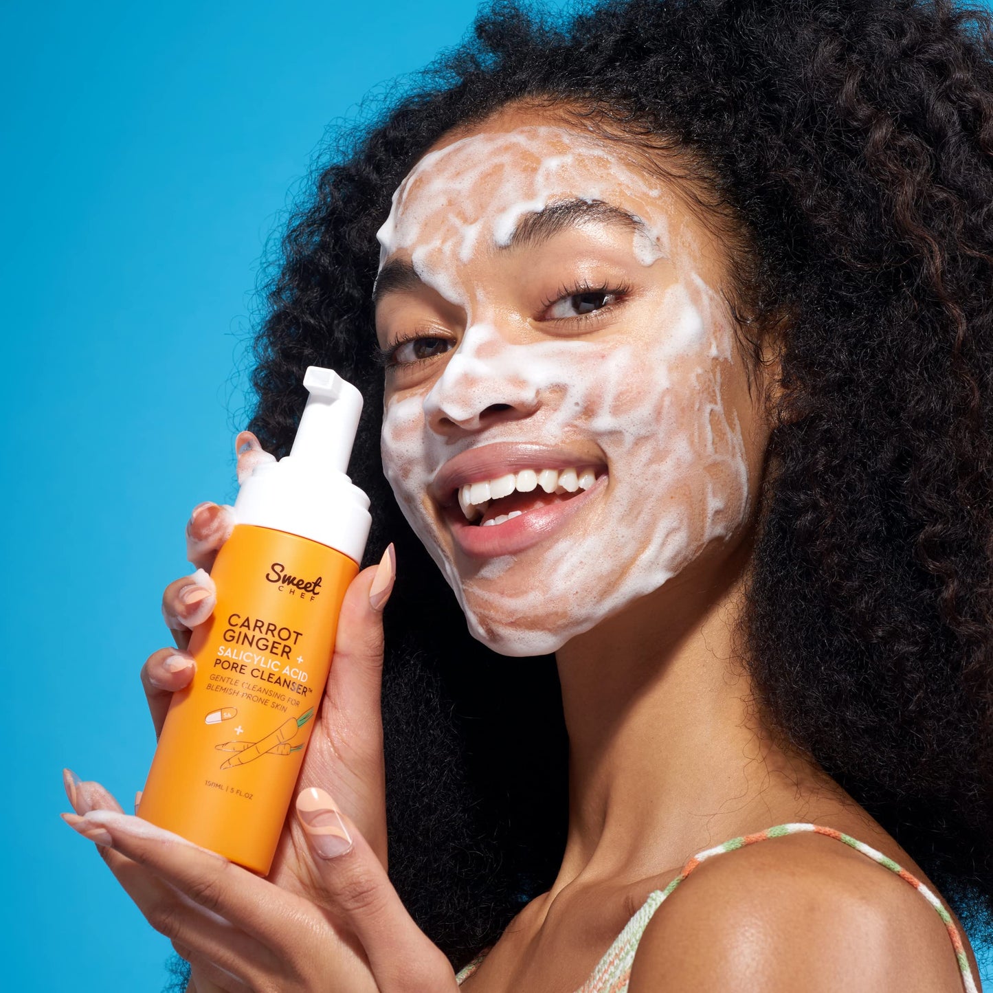 Sweet Chef Carrot Ginger + Salicylic Acid Pore Cleanser - Foaming Face Wash and Gentle Cleanser for Blemish Prone Skin - Brightening Ginger, Pore