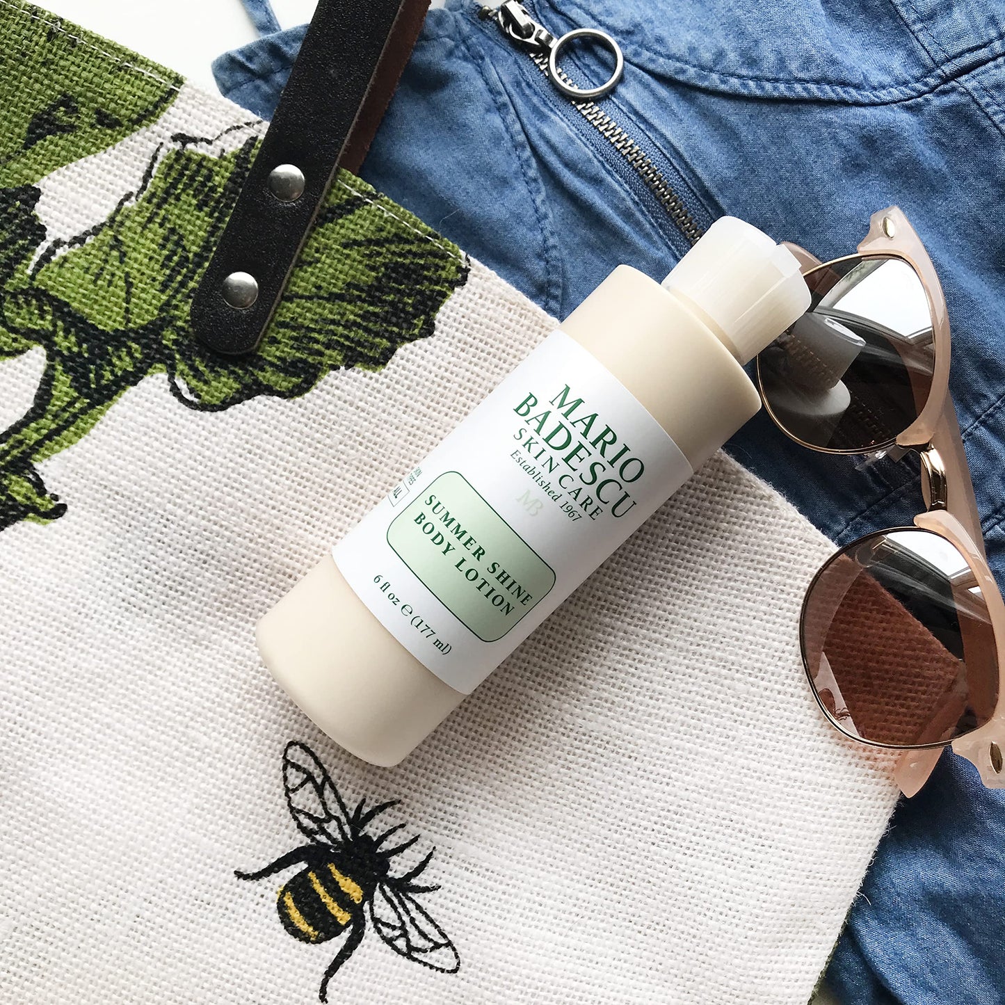 Mario Badescu Summer Shine Body Lotion Enriched with Vitamin A, Lightweight and Radiant, Non-Greasy Candlelit Glow Body Shimmer, Ideal for All Skin