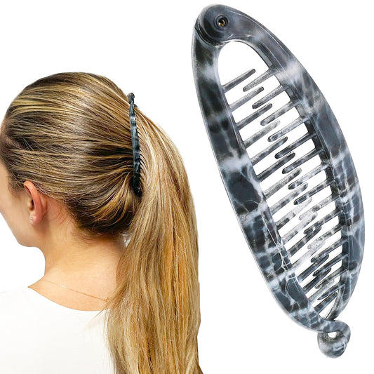 Camila Paris CP3102 4.5 inch French Banana Clip Hair Comb Classic Girls Updo Flexible Ponytail Holder Interlocking Banana Combs, Fashion Durable