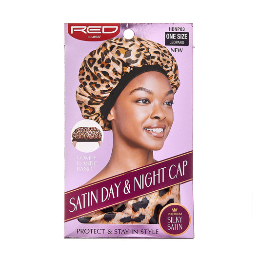 Red by Kiss Premium Quality Silky Satin Day & Night Cap Leopard Beauty and Personal Care Red by Kiss