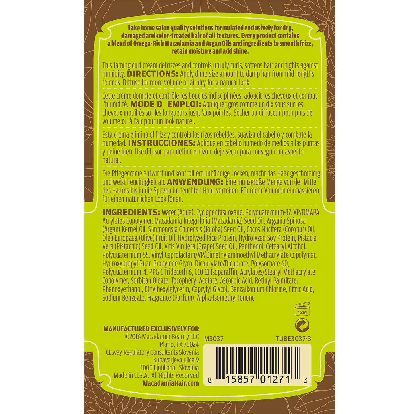 Macadamia Natural Oil Smoothing Creme, 5 Fluid Ounce