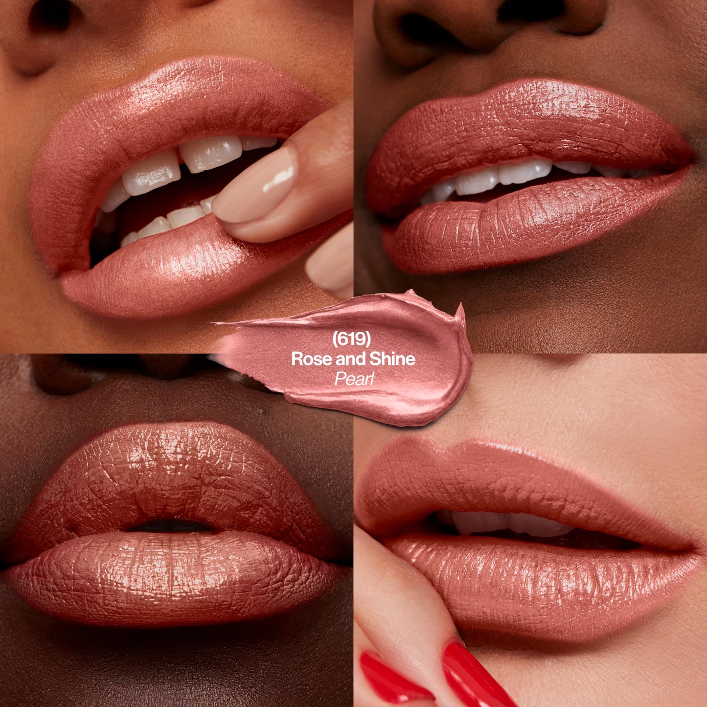 Revlon Super Lustrous Lipstick, Creamy Formula For Soft, Fuller-Looking Lips, Moisturized Feel, 619 Rose & Shine, 0.15 oz