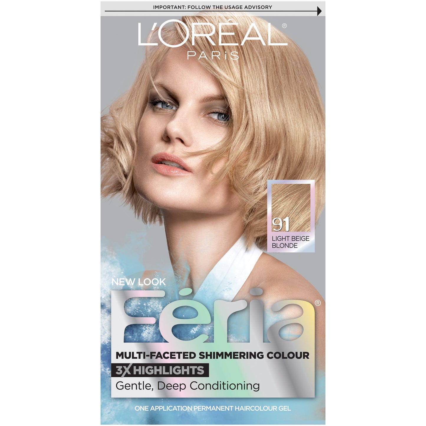 L'Oreal Paris Feria Multi-Faceted Shimmering Color, 91Champagne Cocktail (Light Beige Blonde)