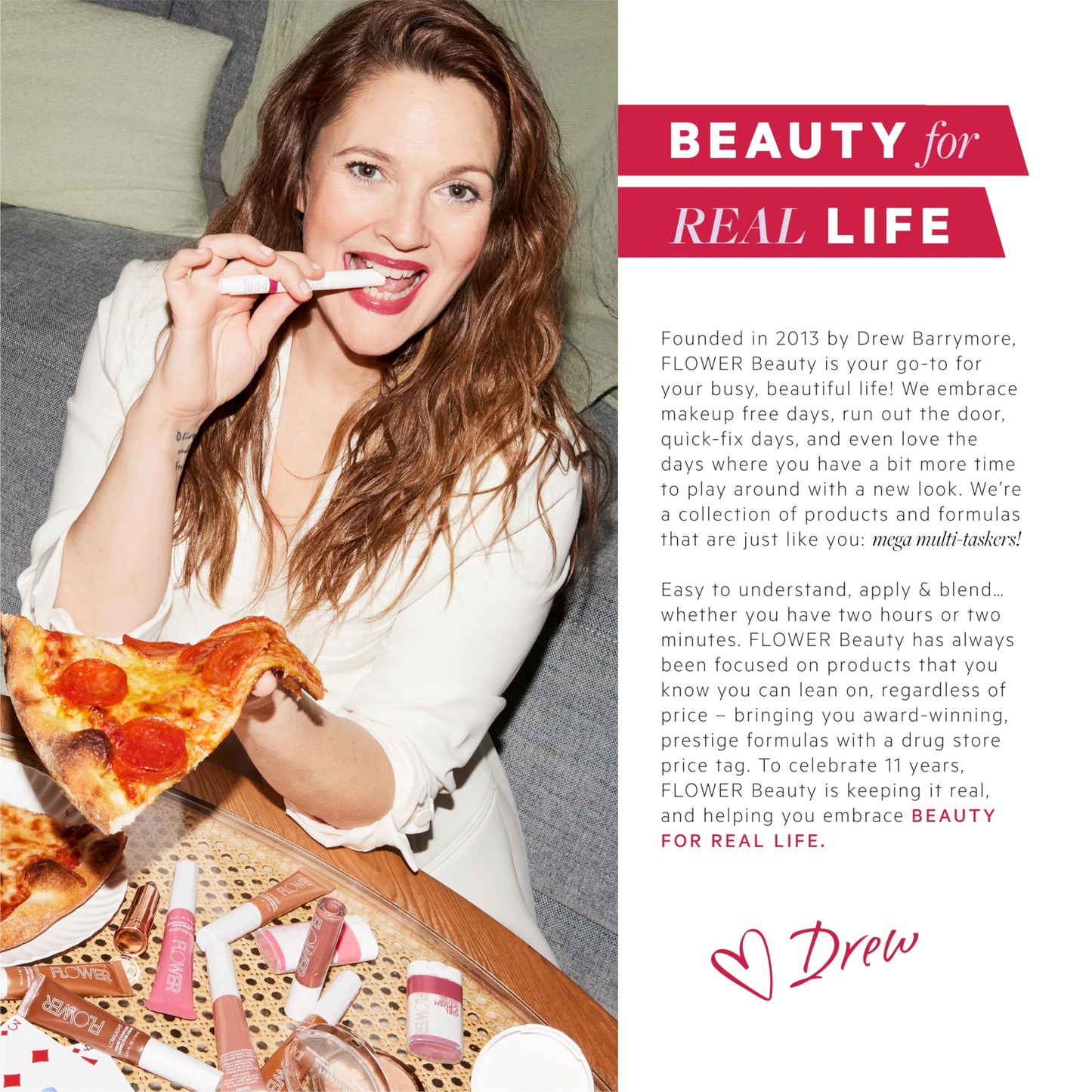 FLOWER BEAUTY By Drew Barrymore Petal Pout Lipstick - Nourishing & Highly Pigmented Lip Color with Antioxidants, Matte Finish - Spiced Petal