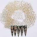 NAIL ANGEL 24 Sheets Nail Art Adhesive Gold Color Sticker Sheets Moon Star Universal Flower Shapes Sticker Sheets Nail Art Deco 10057