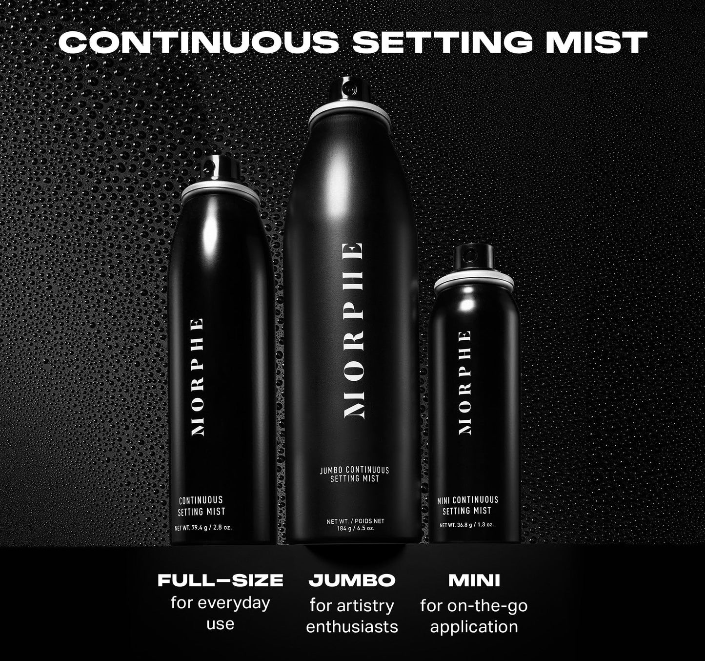 Morphe Continuous Setting Mist - Micro-Fine Makeup Setting Spray with a Natural Radiant Finish - Helps Makeup Resist Caking or Fading & Increases Wear