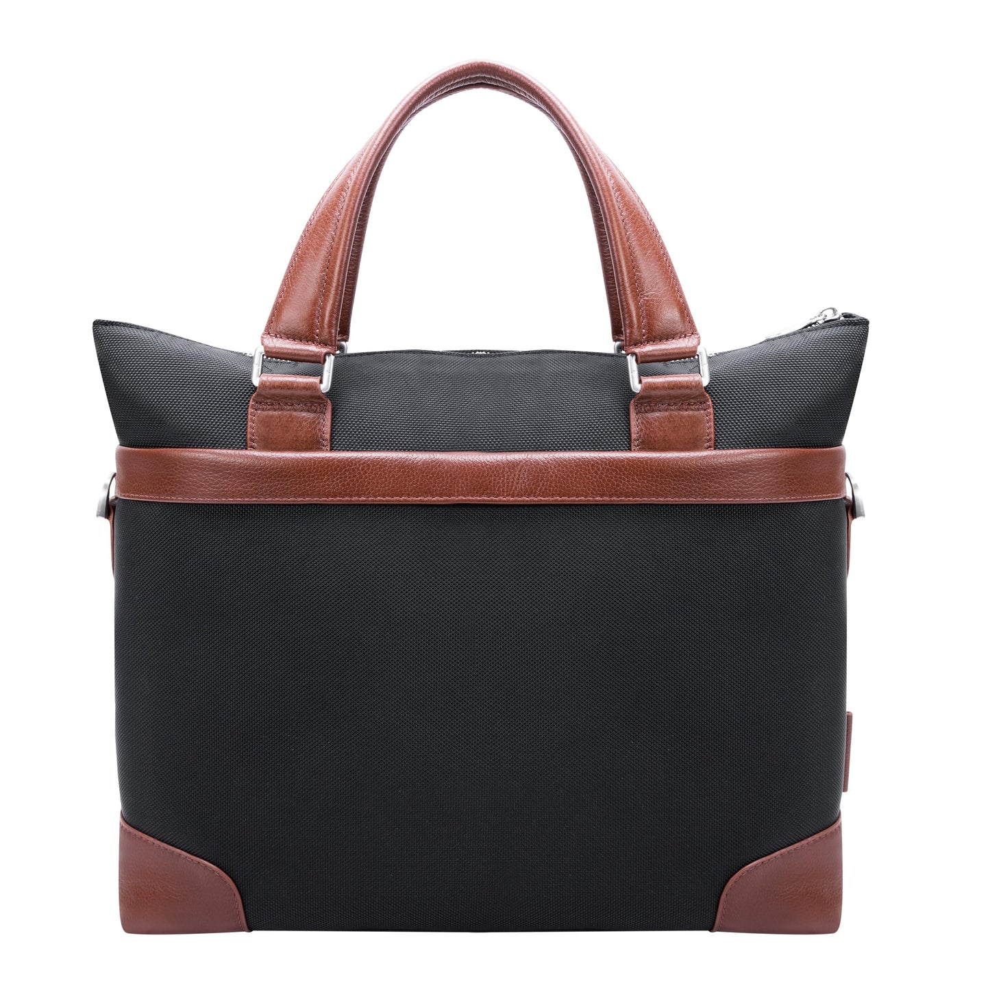 McKleinUSA EASTWARD, 1680D Ballistic Nylon with Leather Trim, 15" Nylon, Two-Tone, Laptop & Tablet Briefcase, Black (78395)