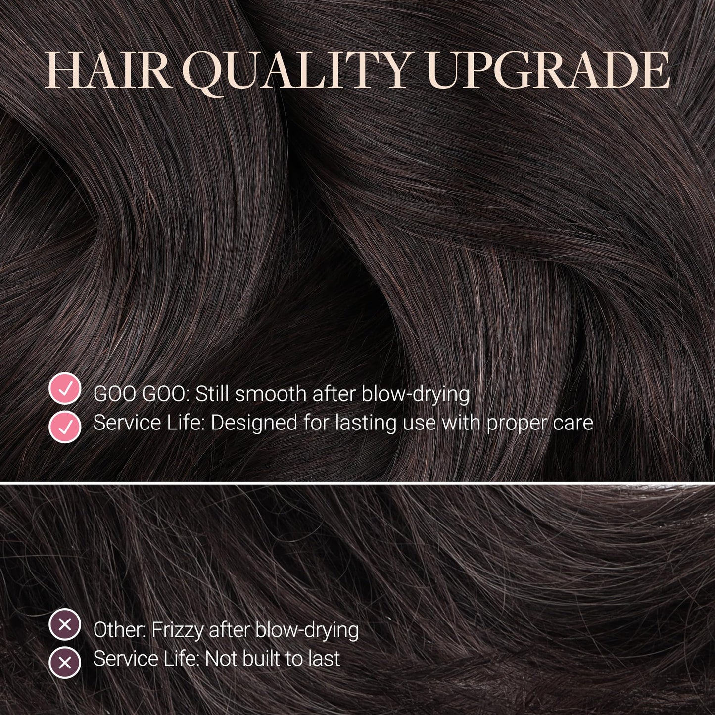 GOO GOO Tape in Hair Extensions Human Hair, 1C Mocha Brown, 16inch 25g 10pcs, Skin Weft Seamless Invisible, Silky Straight with Thick Ends, Remy Human Beauty and Personal Care GOO GOO
