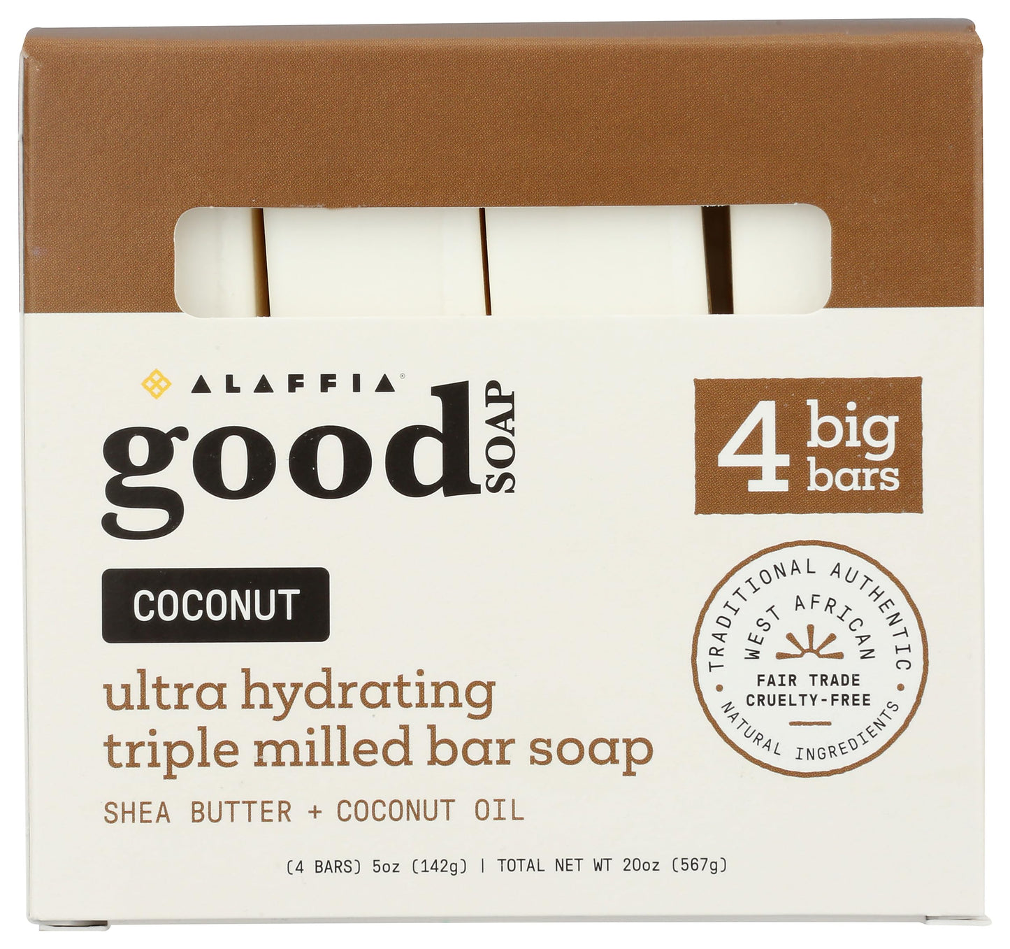 ALAFFIA Coconut Good Soap Value Pack 4 Count, 20 OZ Beauty & Personal Care Alaffia