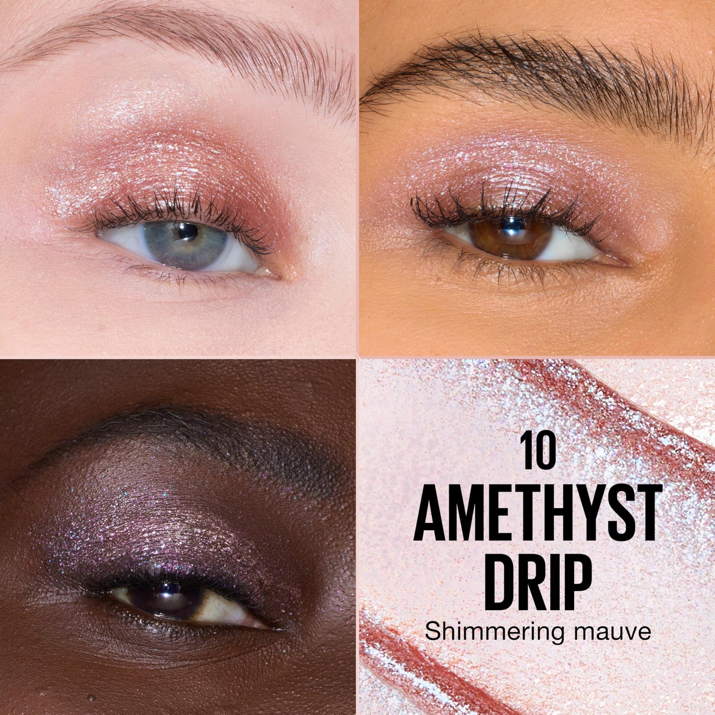 MAYBELLINE Shadow Drip Eye Tint Liquid Eyeshadow, High-Impact, Lightweight Shimmer Eye Shadow with Up To 16HR Wear, Amethyst Drip, 1 Count