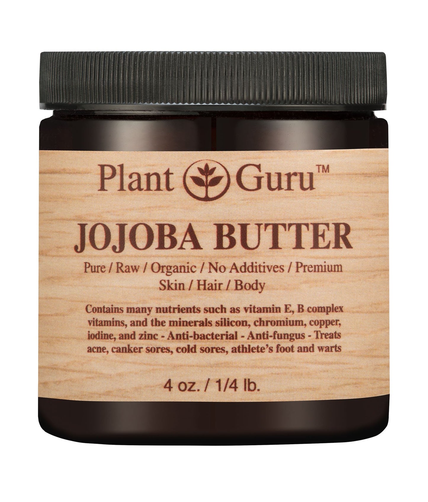 Jojoba Body Butter 4 oz. 100% Pure Raw Fresh Natural Cold Pressed. Skin Body and Hair Moisturizer, DIY Creams, Balms, Lotions, Soaps. Beauty & Personal Care Plant Guru