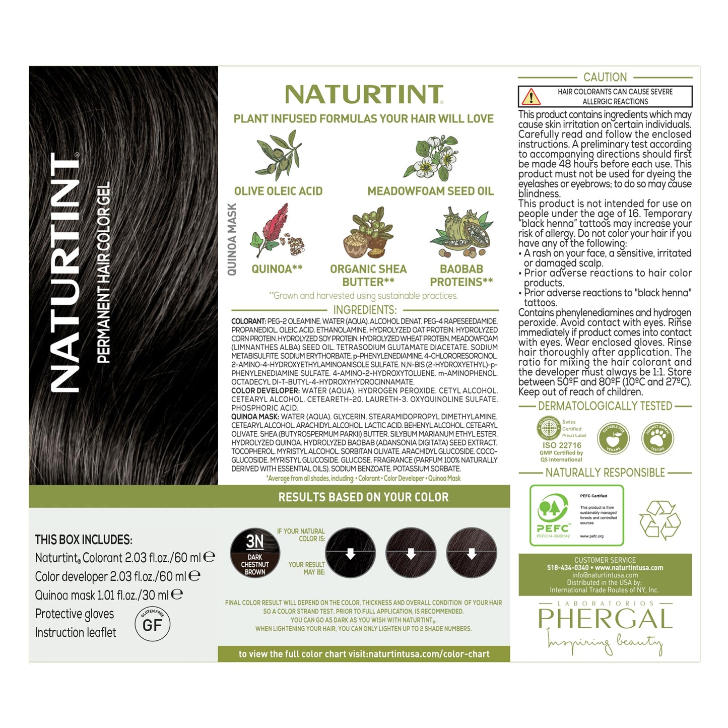 Naturtint 3N Dark Chestnut Brown Permanent Hair Color (Pack of 1), Ammonia Free, Vegan, Cruelty Free, up to 100% Gray Coverage, Long Lasting Results