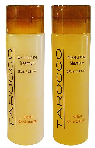 Baronessa Cali Tarocco Hair Care Set: Sicilian Blood Oranges Shampoo and Conditioner - Clean, Shiny, Manageable Hair - 8.6 Ounce