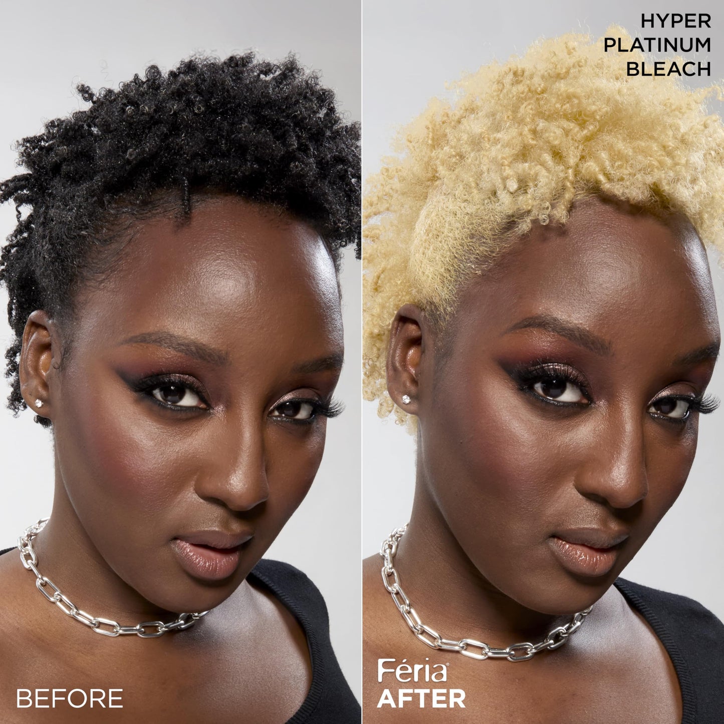 L'Oreal Paris Feria Hyper Platinum Advanced Lightening System Hair Bleach, Lifts Up To 8 Levels, Includes Anti Brass Purple Conditioner, 1 Hair Dye