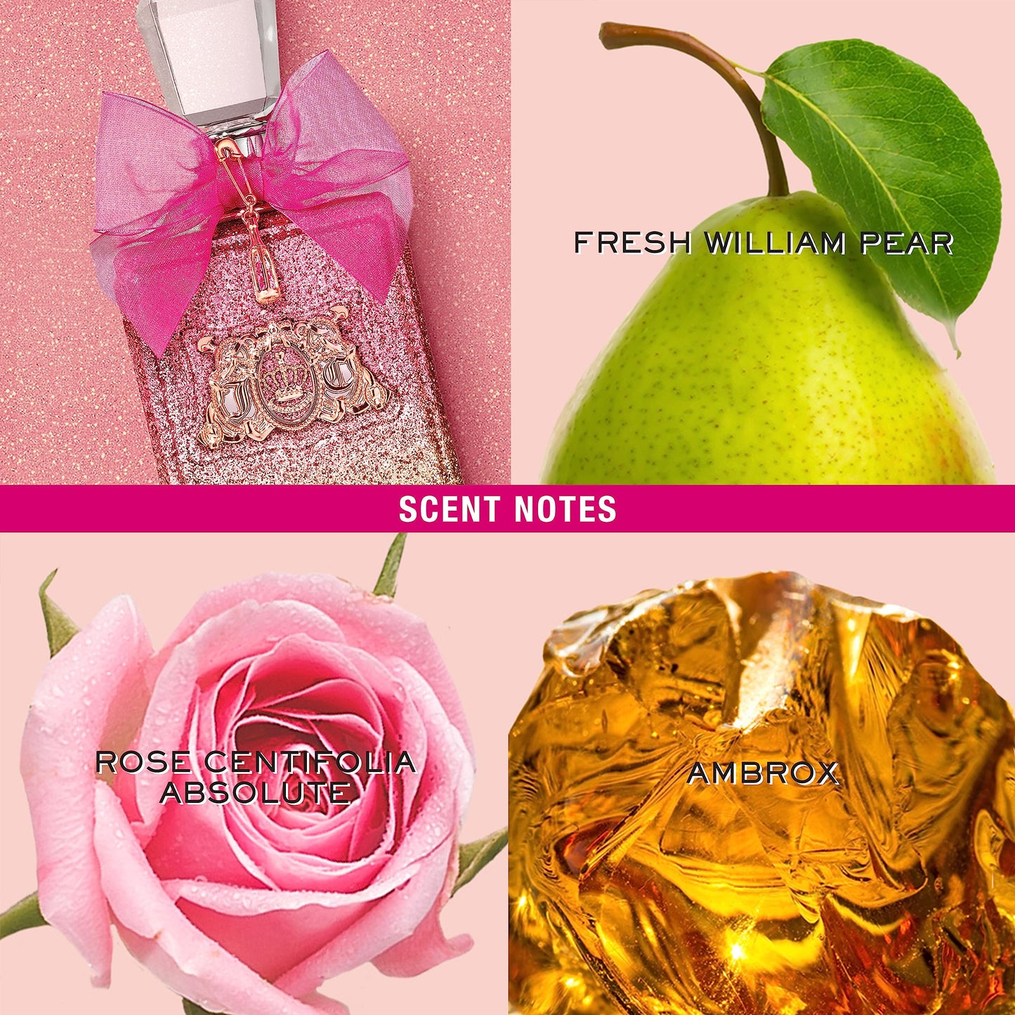 Juicy Couture Viva La Juicy Rose Eau De Parfum, Women's Perfume with Notes of Pear, Rose & Ambrox - Fruity & Floral Perfume for Women, EDP Spray, 1.7