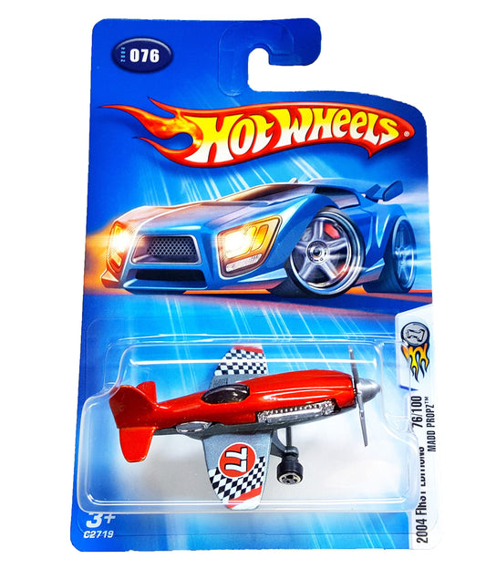 Hot Wheels 2004 First Editions Madd Propz (Airplane) 76/100, Red Toys & Games Hot Wheels