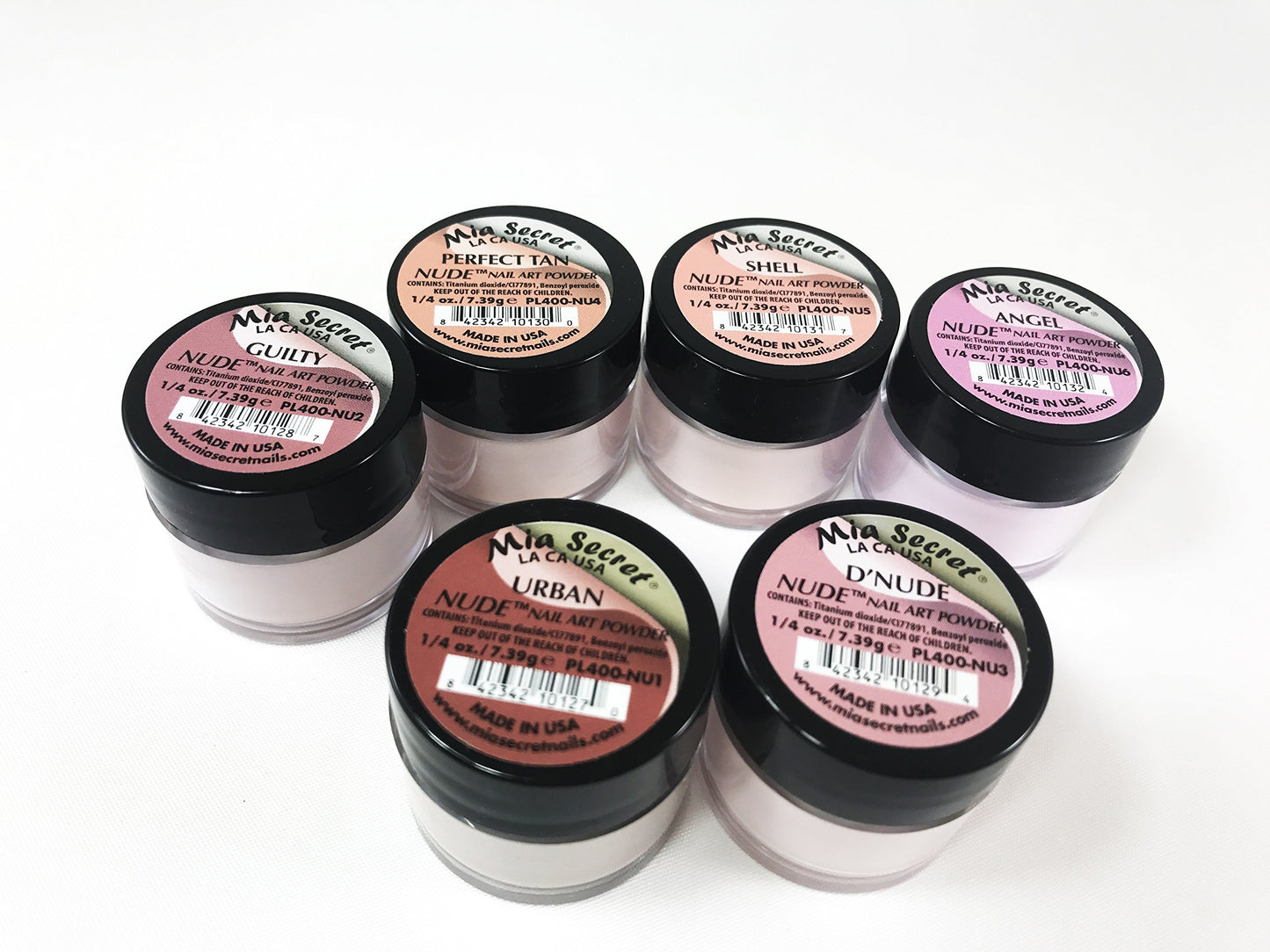 Mia Secret Nude Nail Art Powder Kit 6pcs: Urban, Guilty, D'Nude, Perfect Tan, Angel, Shell Beauty & Personal Care Mia Secret