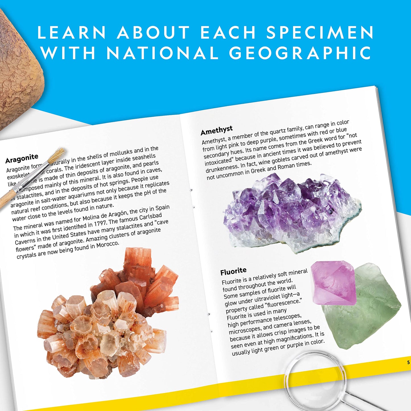 NATIONAL GEOGRAPHIC Mega Gemstone Dig Kit – Excavate 15 Real Gems & Crystals, Fun Science Kit & Rock Mining Gift for Kids, Boys & Girls