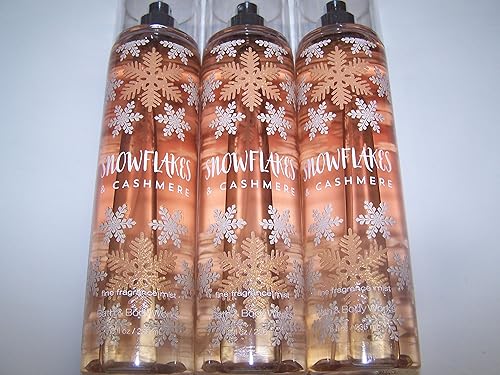 Lot of 3 Bath & Body Works Snowflakes & Cashmere Fine Fragrance Mist 8 fl oz each