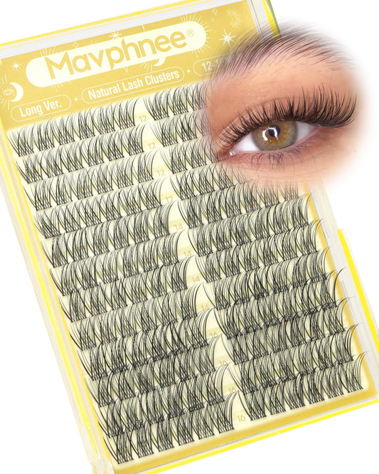 Lash Clusters 12-14-16MM Natural Cluster Eyelash Extensions with CC-Curly & Clear Band Wispy Pestañas Postizas Naturales 144Pcs DIY Lashes For Big Beauty and Personal Care Mavphnee Default Title