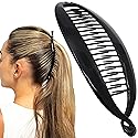 Camila Paris NV135 French Extra Large Banana Clip Hair Comb, Classic Banana Clips Hair for Thick Hair Ponytail Holder Interlocking Styling Clips