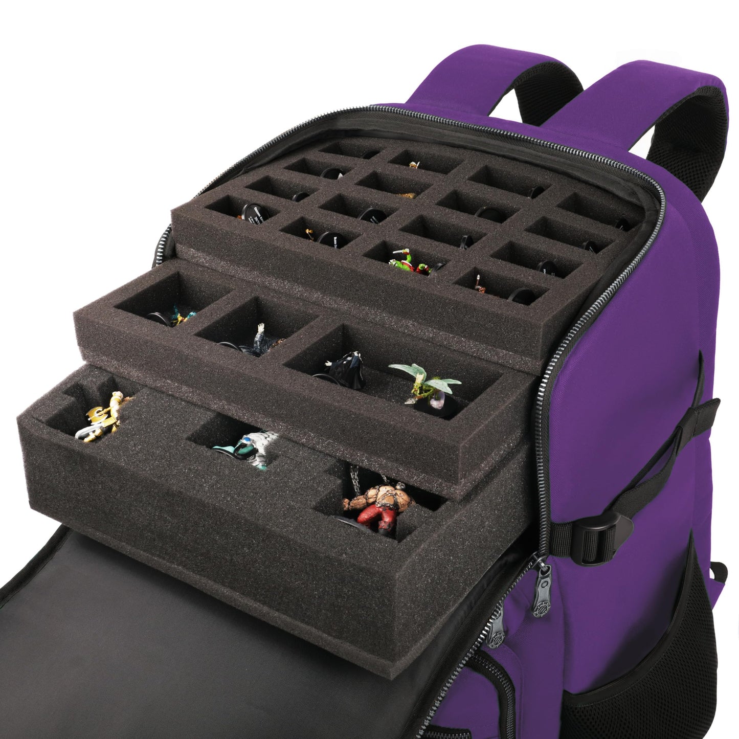 ENHANCE Collector's Edition DnD Backpack - RPG DM Bag for Dungeons and Dragons - DnD Bag fits 6-8 Books, 18" Laptop/DM Screen Slot, Miniature Foam Trays, Accessory Pockets, Map Strap (Dragon Purple)