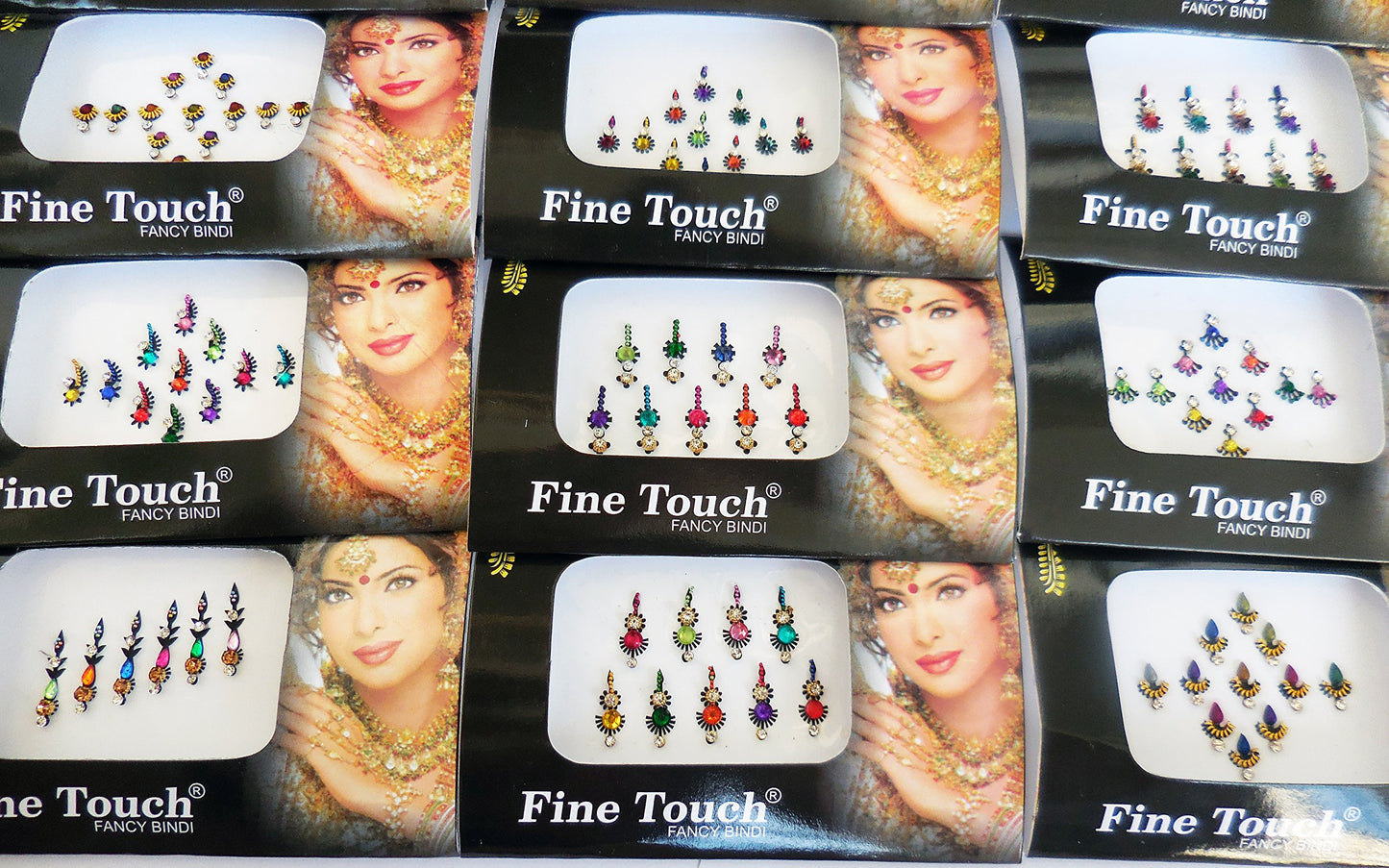 6 Packs- 42 Self-Adhesive Bindis Small to Long Forehead Tika