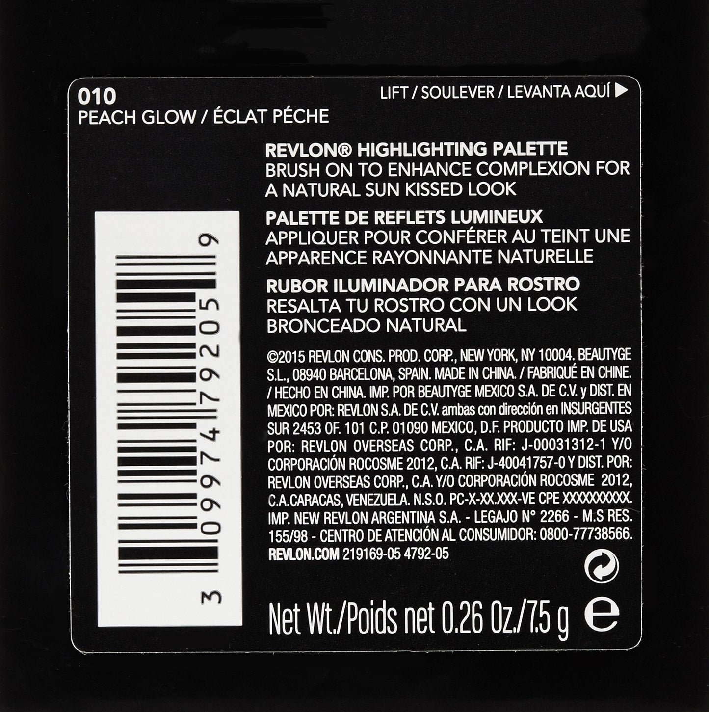 Revlon Highlighting Palette, Peach Glow, 0.26 Ounce
