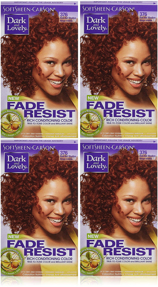 Dark & Lovely (Pack of 4) Fade Resistant Rich Conditioning Color 376 - Red Hot Rhythm