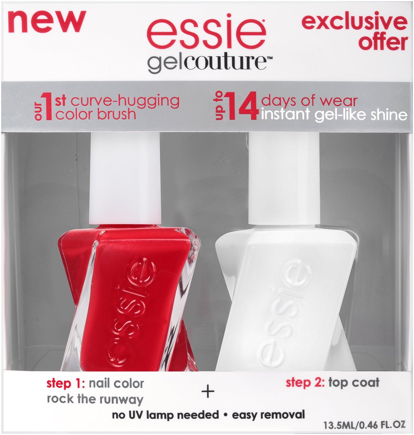 essie Gel Couture Longwear Nail Polish + Top Coat Kit, Rock The Runway, 0.46 fl. oz.