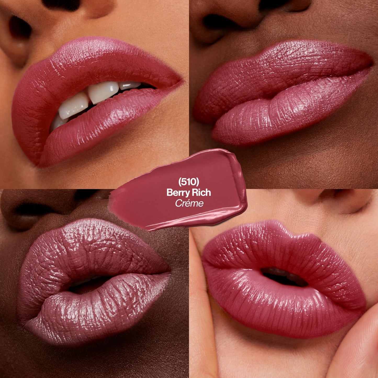 Revlon Super Lustrous Lipstick, Berry Rich [510] 0.15 oz (Pack of 4)